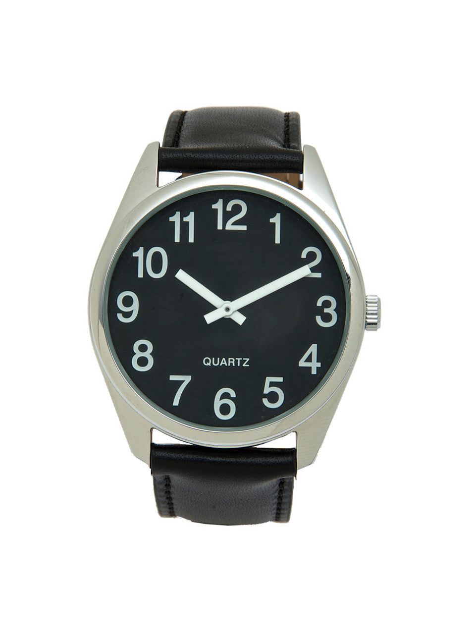 Low Vision Watch - Leather band- White or Dark Face