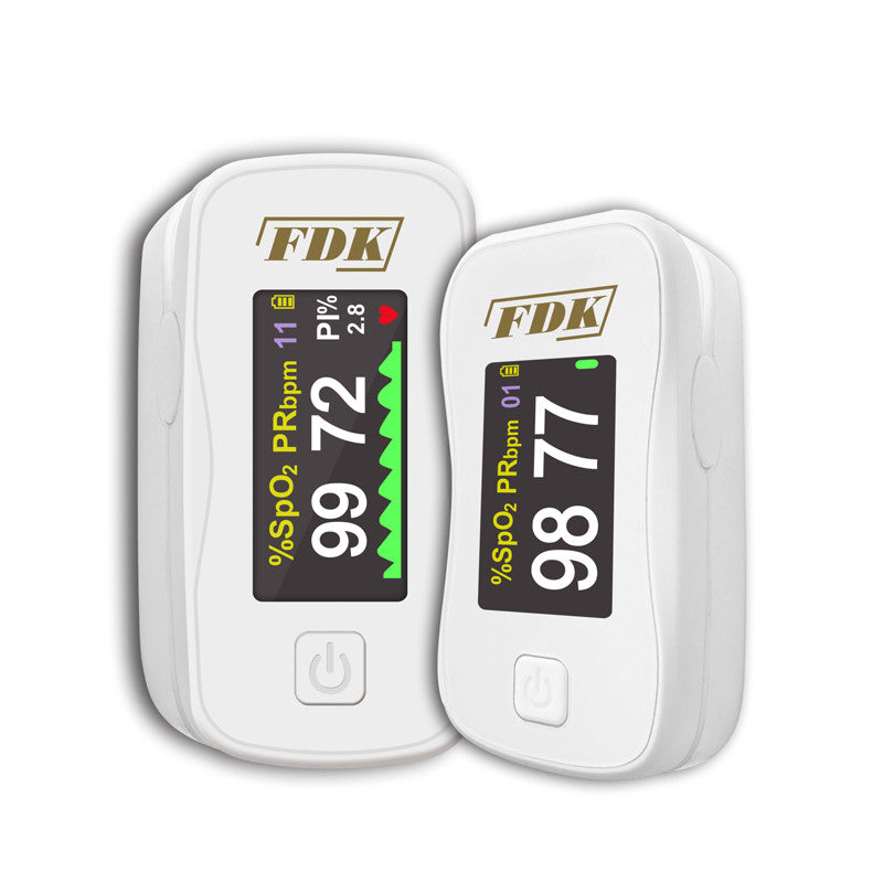 FDK talking pulse oximeter with LCD display of oxygen and pulse rate