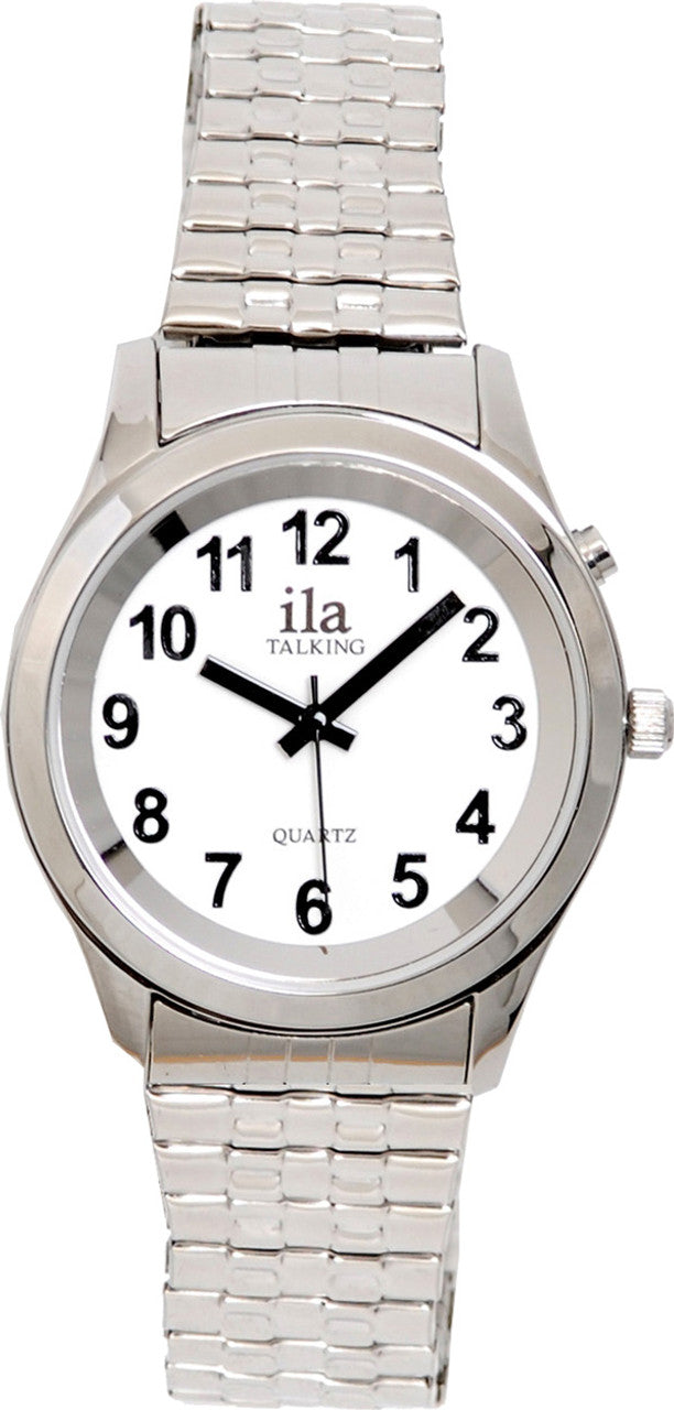 Men's Silver 1 Button Talking Watch