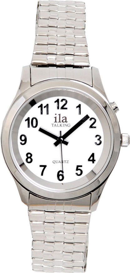 Men's Silver 1 Button Talking Watch