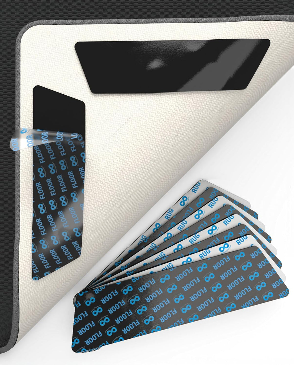 Adhesive Area Rug Grippers (8 Pack)