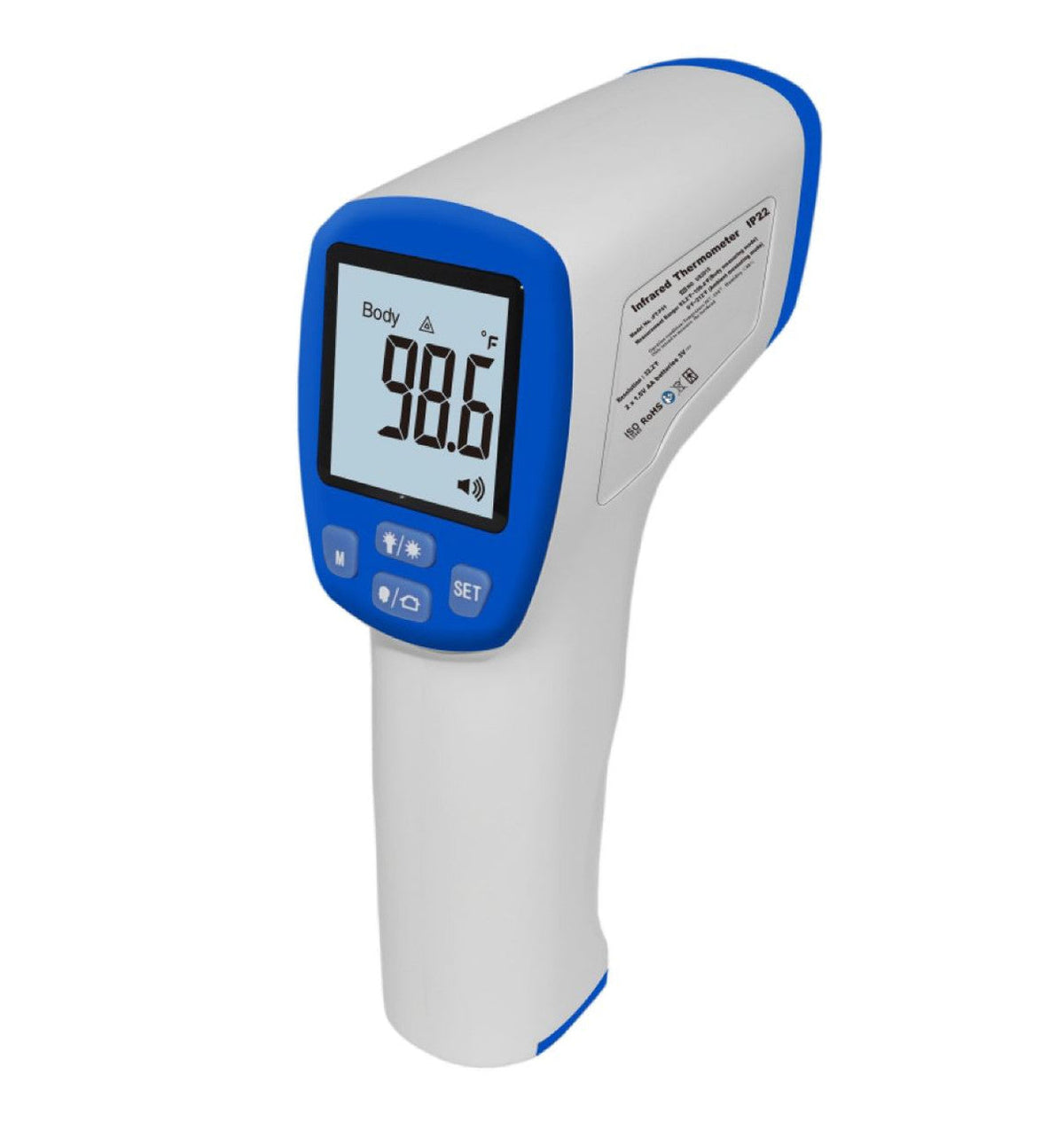 Talking Infrared Personal Thermometer is an infrared, noncontact thermometer, making it an excellent choice for personal or group safety
